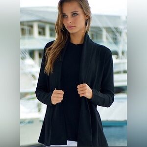 3/$20 💥 Jofit Black Shawl Collar Open Front Black Chalet Cardigan | NWOT